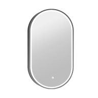   COPEN Ovális LED fürdőszobai tükör gunmetal alumínium kerettel – 50x90 cm
