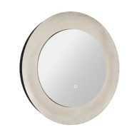   COPEN Kerek LED fürdőszobai tükör széles matt arany (szálcsiszolt sárgaréz) kerettel – 75 cm