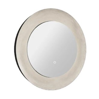   COPEN Kerek LED fürdőszobai tükör széles matt arany (szálcsiszolt sárgaréz) kerettel – 75 cm