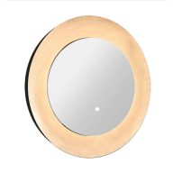   COPEN Kerek LED fürdőszobai tükör széles rozéarany kerettel – 75 cm