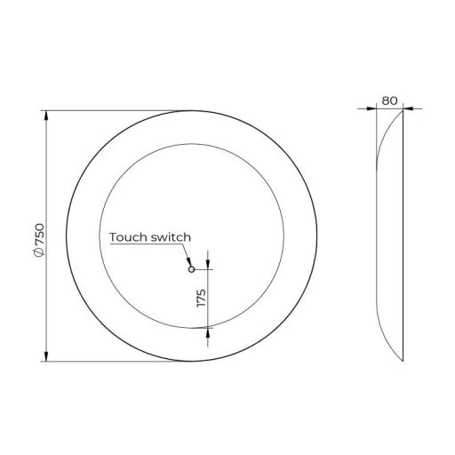 COPEN Kerek LED fürdőszobai tükör széles rozéarany kerettel – 75 cm
