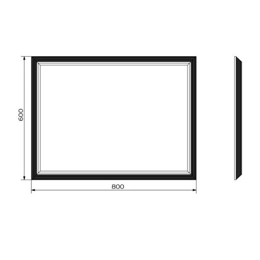 COPEN Karakteres fürdőszobai tükör kávébarna alumínium kerettel – 60x80 cm