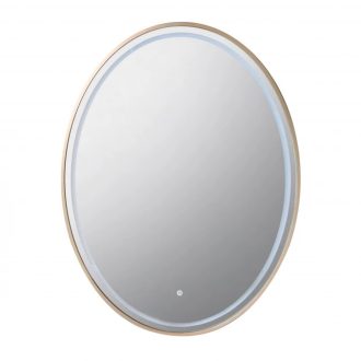   COPEN Ovális LED fürdőszobai tükör arany kerettel – 60x80 cm