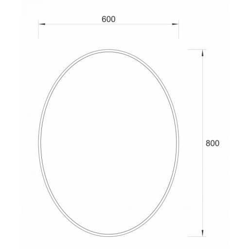 COPEN Ovális LED fürdőszobai tükör arany kerettel – 60x80 cm