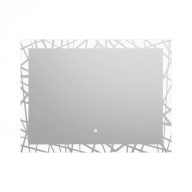   COPEN Absztrakt mintás LED fürdőszobai tükör érintőkapcsolóval – 80x60 cm
