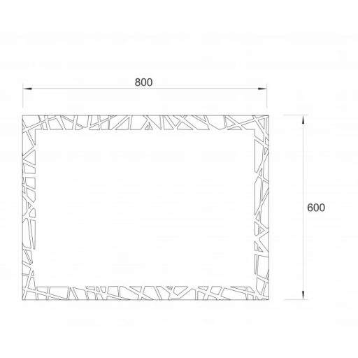 COPEN Absztrakt mintás LED fürdőszobai tükör érintőkapcsolóval – 80x60 cm
