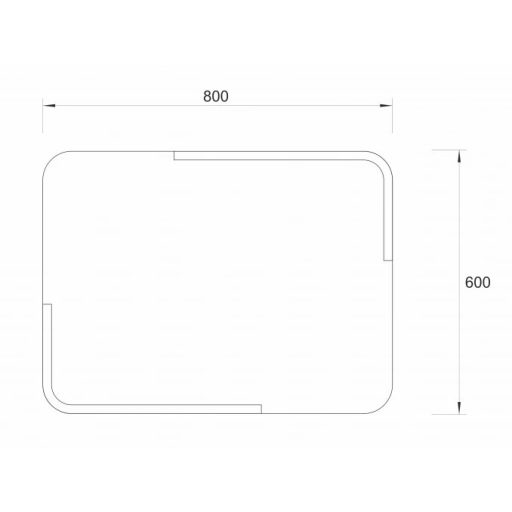 COPEN Modern lekerekített LED fürdőszobai tükör érintőkapcsolóval – 80x60 cm