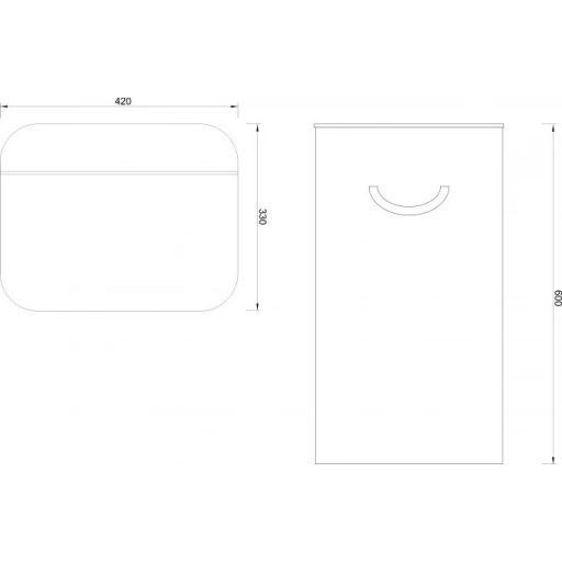 COPEN bambusz Szennyestartó kosár 400x300 mm, magasság 600 mm