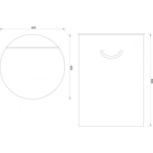 COPEN bambusz Szennyestartó kosár átmérő 400 mm, magasság 600 mm