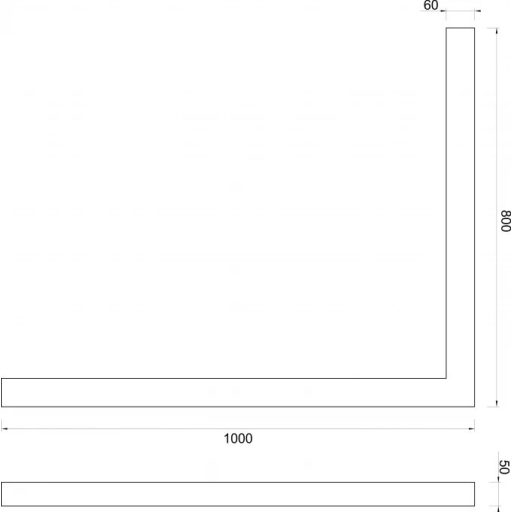 COPEN jobbos SMC zuhanytálca keret 100x80 cm, fehér