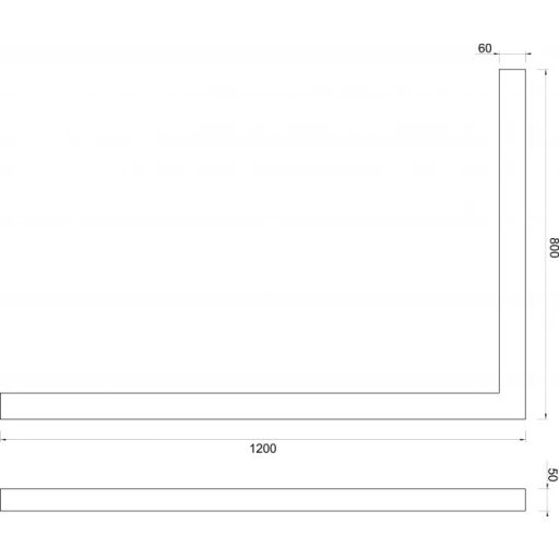 COPEN aszimmetrikus SMC zuhanytálca keret 120x80x5 cm, fehér