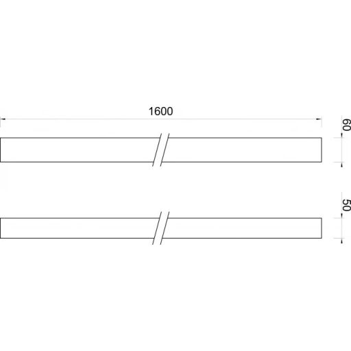 COPEN egyenes SMC zuhanytálca keret 160x5 cm, fehér