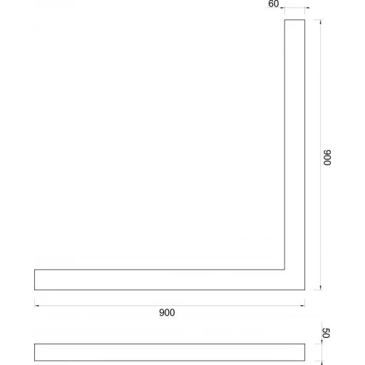 COPEN szögletes SMC zuhanytálca keret 90x90x5 cm, matt fekete