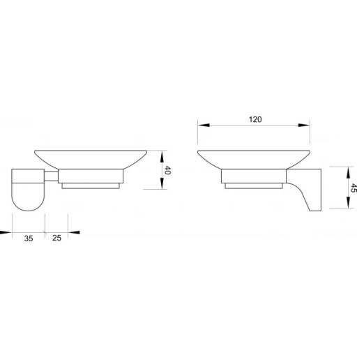 COPEN FUEGO Szappantartó fehér kerámia, króm tartókonzollal