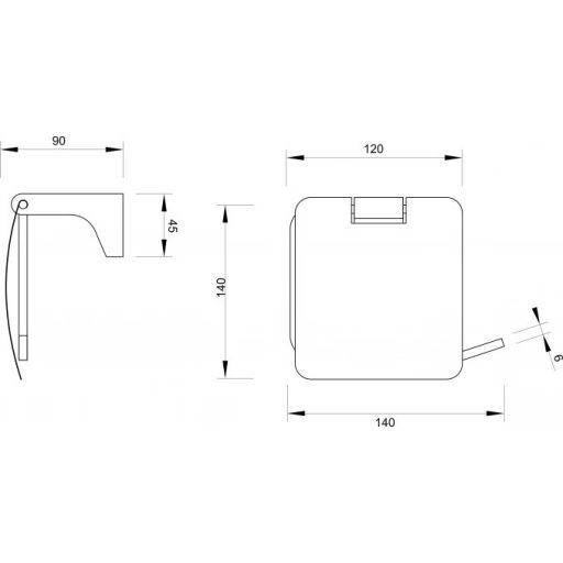 COPEN FUEGO WC-papír tartó fedéllel 140x140x90 mm króm