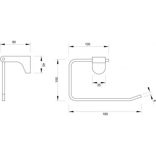 COPEN FUEGO kis WC-papír tartó 185x100x80 mm króm