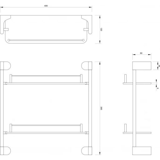 COPEN FUEGO Két szintes üvegpolc 