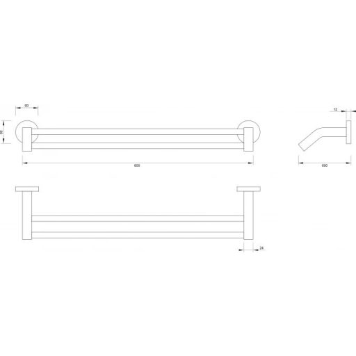 COPEN TORO Dupla törölközőtartó, króm