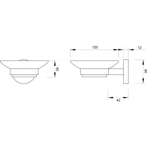 COPEN TORO Szappantartó  fehér kerámia, króm tartókonzollal