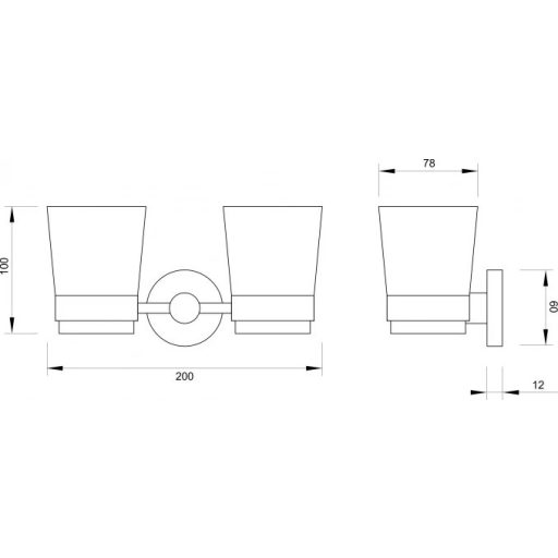 COPEN TORO Dupla pohártartó kerámia