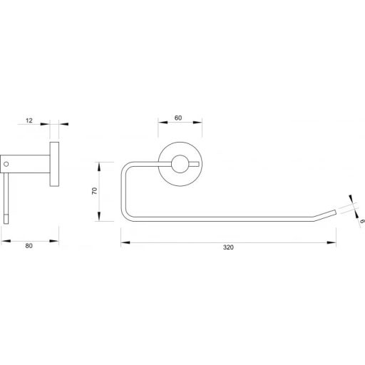 COPEN TORO 320 x 70 x 80 mm konyhai papírtörlőtartó – Króm