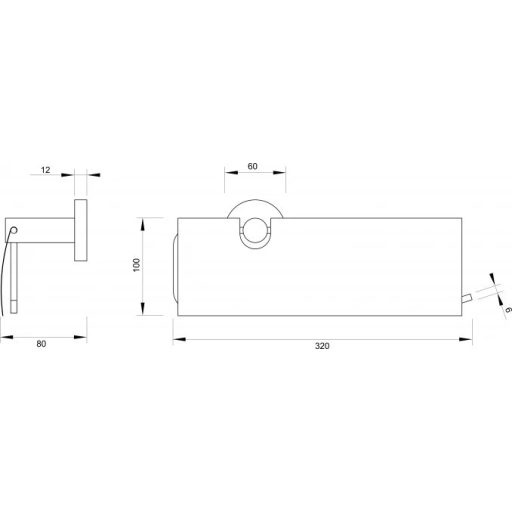 COPEN TORO papírtörlő tartó fedéllel 320x100x80 mm króm