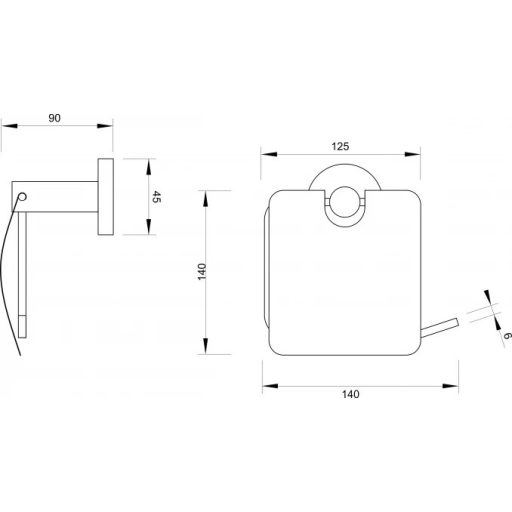 COPEN TORO WC-papír tartó fedéllel 140x140x90 mm króm