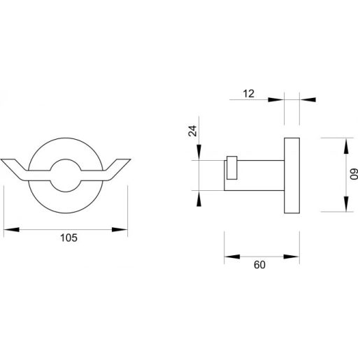 COPEN TORO Fürdőszobai akasztó, króm
