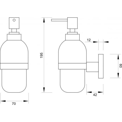 COPEN TORO fali folyékony szappanadagoló, kerámia, króm tartókonzollal
