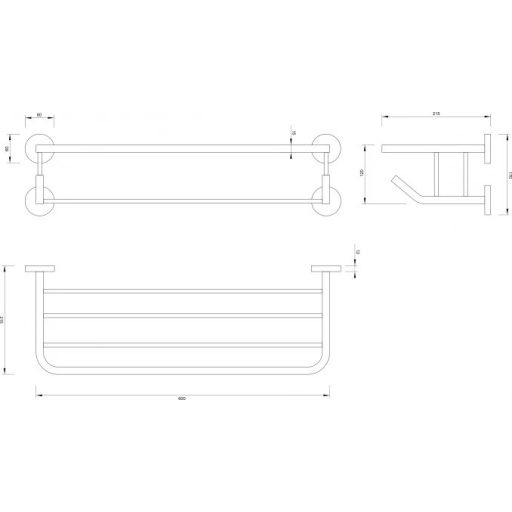 COPEN TORO törölközőtartó, polcos kivitel, króm
