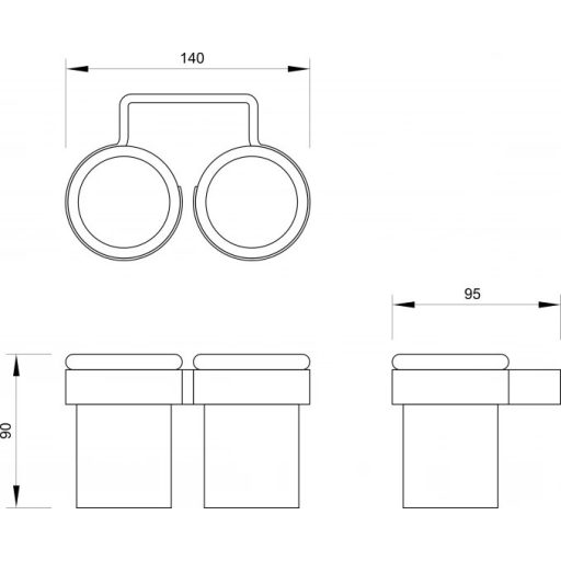 COPEN ELEGANTE Dupla pohártartó  üveg