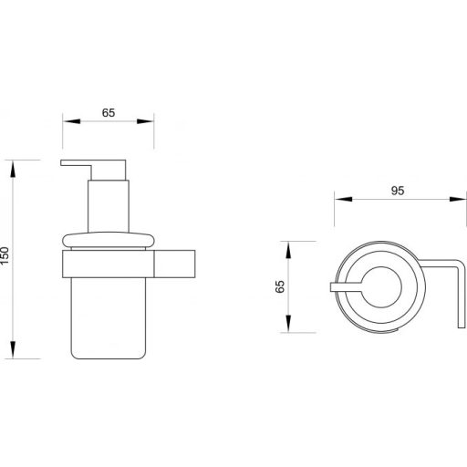 COPEN ELEGANTE fali folyékony szappanadagoló, króm, üveg tartállyal