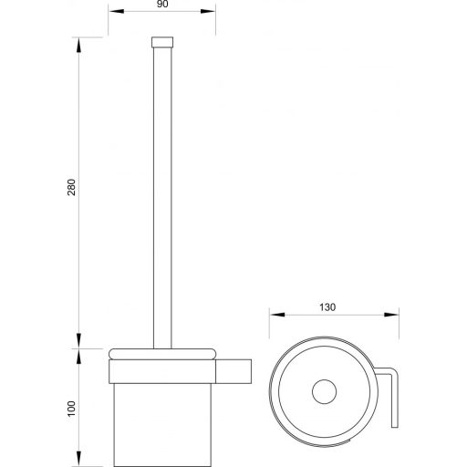 COPEN ELEGANTE fali WC-kefe – 130x380 mm – Króm (C-13-13)