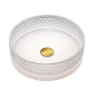   COPEN fehér aljú áttetsző (mintás) kerek, pultra ültethető üveg mosdótál, 400x125 mm