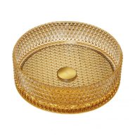   COPEN arany színű kerek, pultra ültethető üveg mosdótál, 400x125 mm