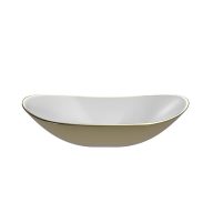   COPEN arany-fehér lekerekített téglalap alakú, pultra ültethető kerámia mosdótál, 615x360x155 mm