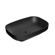   COPEN matt fekete téglalap alakú, pultra ültethető kerámia mosdótál, 585x380x140 mm