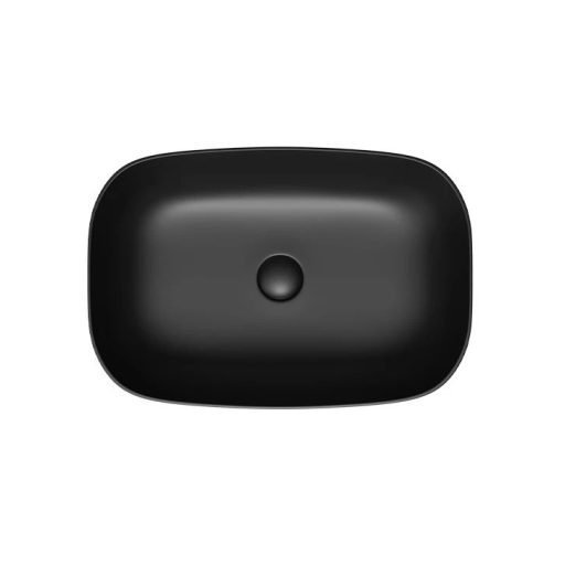 COPEN matt fekete téglalap alakú, pultra ültethető kerámia mosdótál, 585x380x140 mm