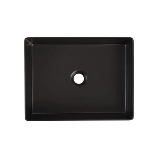 COPEN matt fekete téglalap alakú, pultra ültethető kerámia mosdótál, 470x360x130 mm