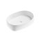 COPEN fényes fehér ovális lekerekített téglalap alakú pultra ültethető kerámia mosdótál, 560x390x140 mm