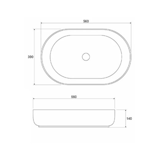 COPEN matt középszürke ovális, pultra ültethető kerámia mosdótál, 560x390x140 mm
