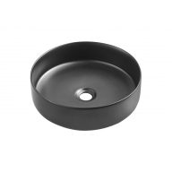   COPEN matt fekete kerek, pultra ültethető kerámia mosdótál, 410x410x120 mm