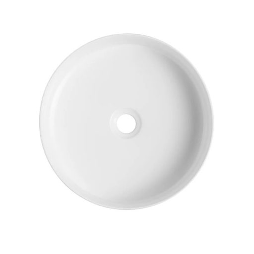 COPEN matt fehér kerek, pultra ültethető kerámia mosdótál, 410x410x120 mm