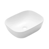   COPEN matt fehér téglalap alakú, pultra ültethető kerámia mosdótál, 485x395x150 mm