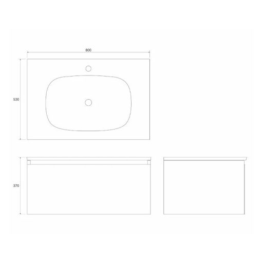 COPEN Fiona 80 cm Függesztett Mosdószekrény Mosdóval – Homok – Nedvességálló