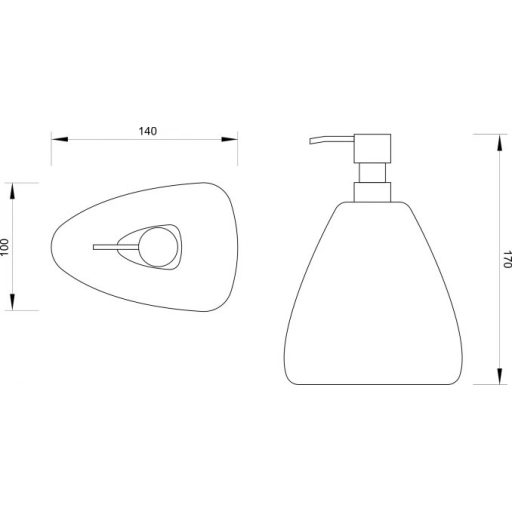 MINOTTI C-Stone asztali szappanadagoló, kőmintás, króm pumpával