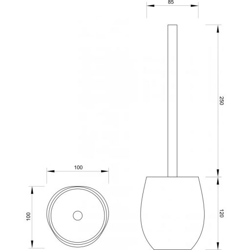 MINOTTI WC kefe tartó 110x370 mm homokszín