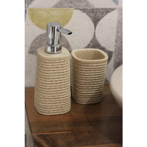 MINOTTI C7600 asztali szappanadagoló, sűrűn bordázott, homokszínű