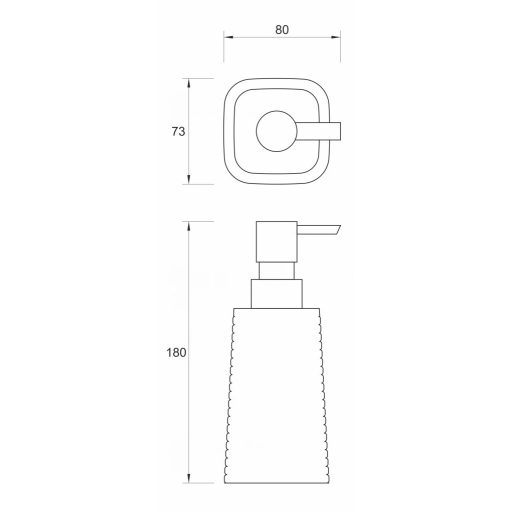 MINOTTI C7600 asztali szappanadagoló, sűrűn bordázott, homokszínű