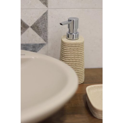 MINOTTI C7600 asztali szappanadagoló, sűrűn bordázott, homokszínű